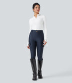 Legging 7/8 brillant taille haute avec poches