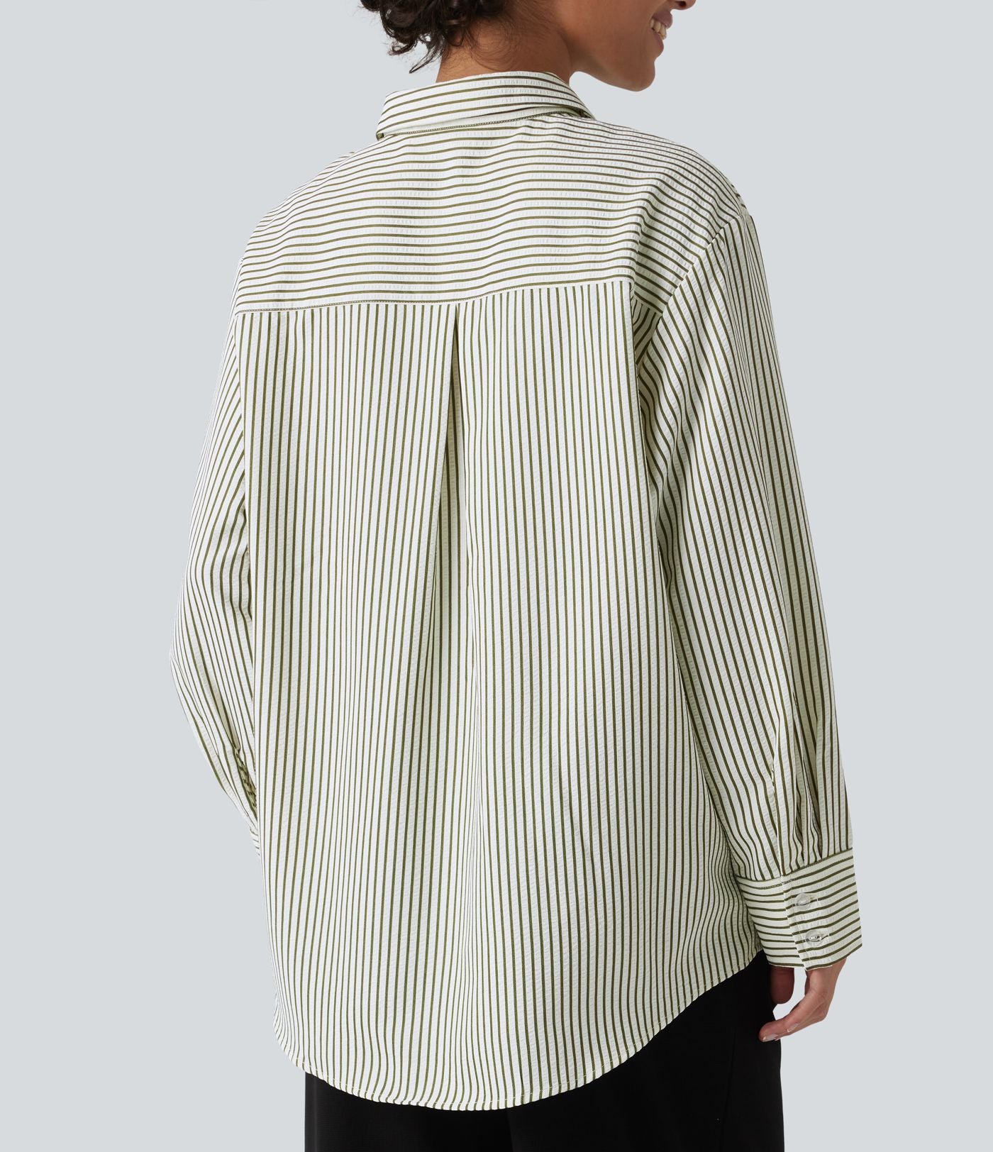 Chemise tailleur oversize manches longues à rayures