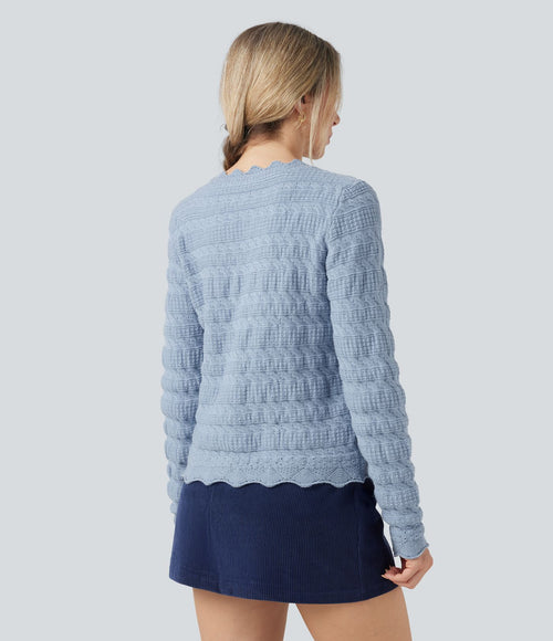 Cardigan décontracté maille pull col V manches longues