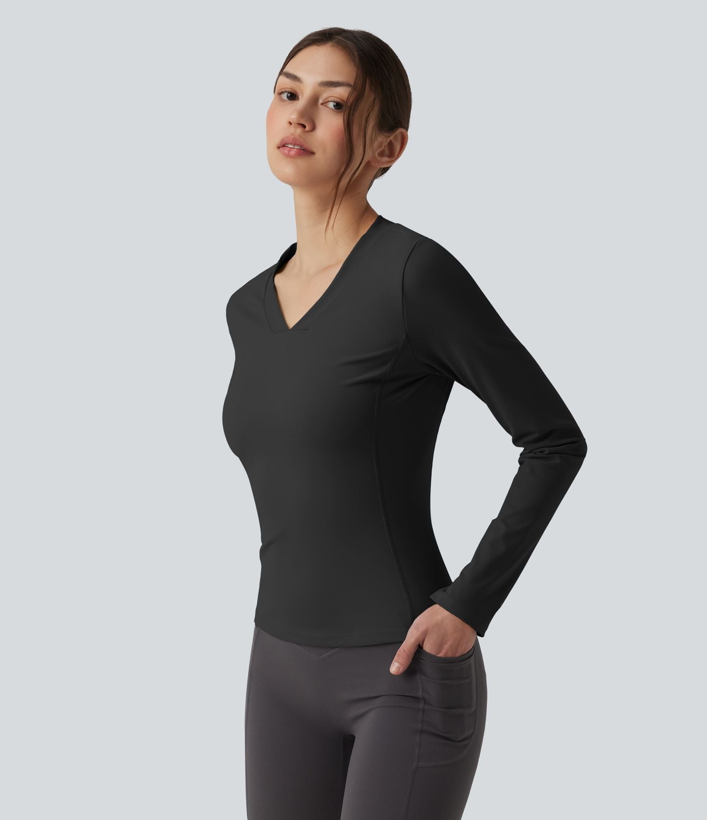 Haut de sport d'entraînement SoftlyZero™ Airy col V manches longues effet frais InstantCool, protection solaire UPF50+