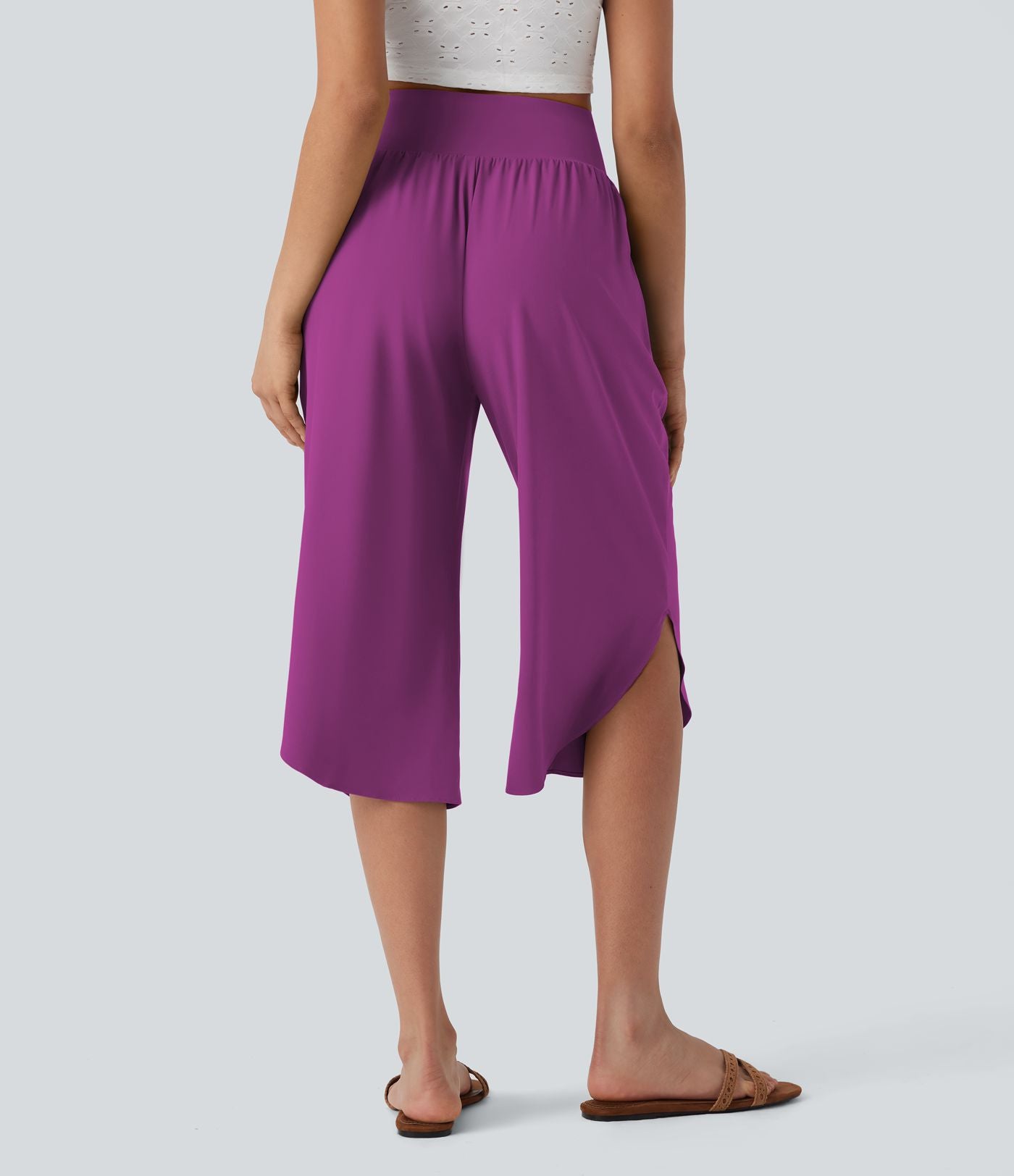 Pantalon corsaire gainant taille haute à ourlet asymétrique et séchage rapide avec poches Breezeful™