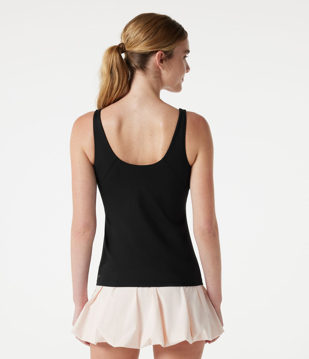 Débardeur de running col V avec brassière intégrée - Coupe longue
