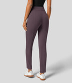 Pantalon ajusté taille haute zippé avec poches