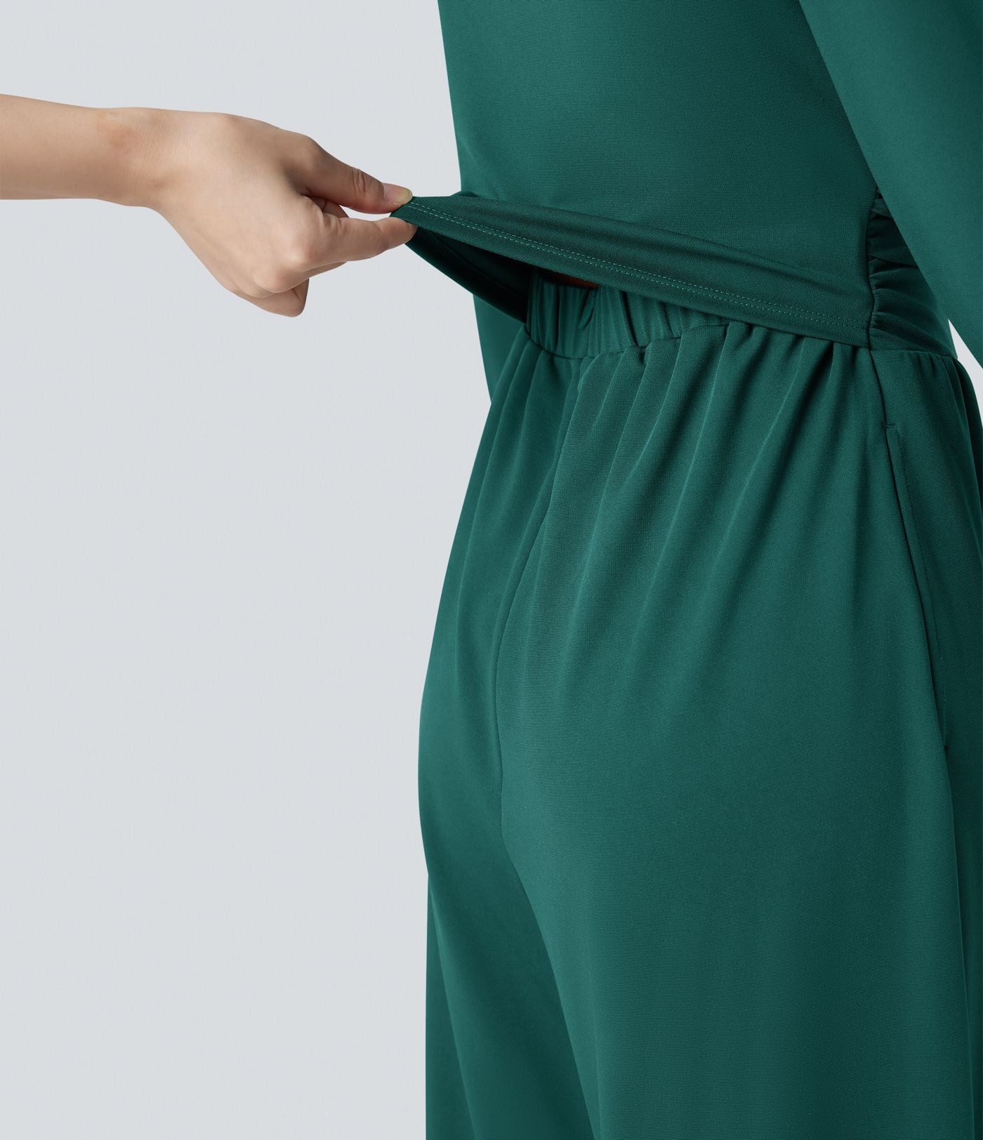 Combinaison de travail décolleté carré à manches longues avec poches - Édition Easy Peasy