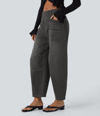 Jean Barrel 7/8 décontracté taille mi-haute avec poches Halara Flex™