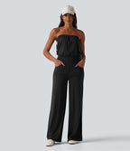 Combinaison casual bustier bandes latérales rayures à séchage rapide SoftlyZero™ QuickDry avec poches - Easy Peasy