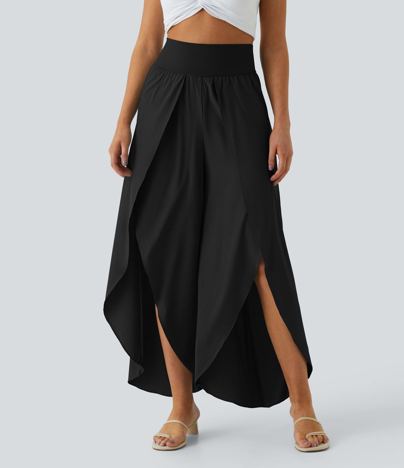 Breezeful™ Pantalon Large Fluide Séchage Rapide Taille Haute Poche Arrière