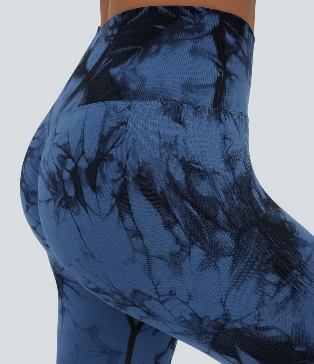 Legging yoga taille haute tie-dye sans couture OneForm Seamless Flow