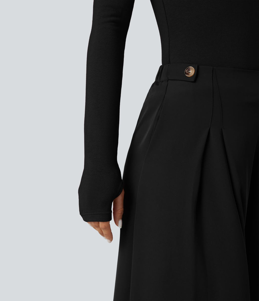 T-shirt tailleur col carré manches longues coupe ajustée