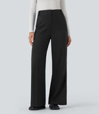 Pantalon tailleur bootcut taille haute avec poches