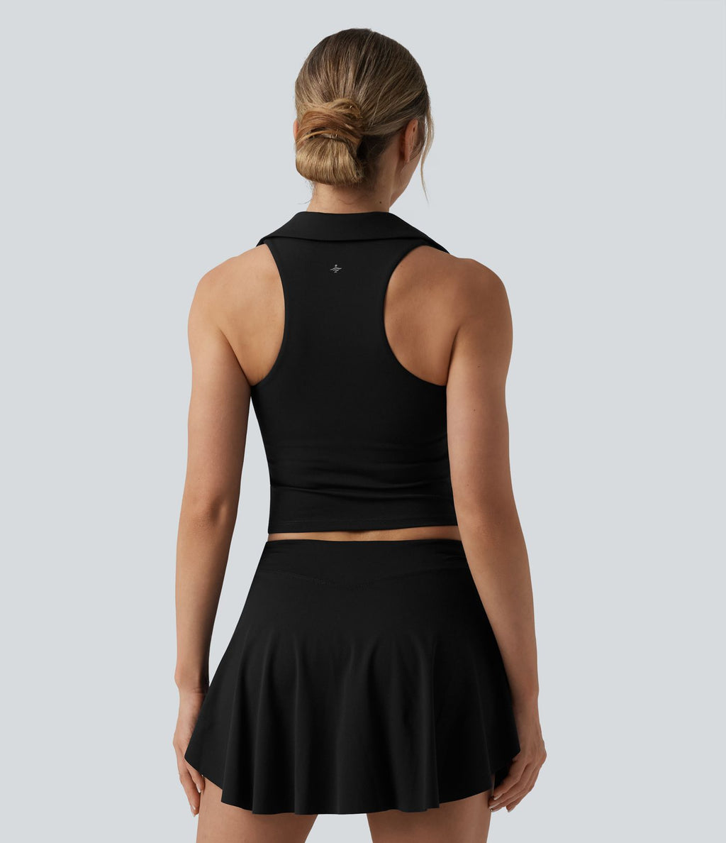 Haut de sport tennis SoftlyZero™ Airy dos nageur à fronces effet frais InstantCool, protection solaire UPF50+