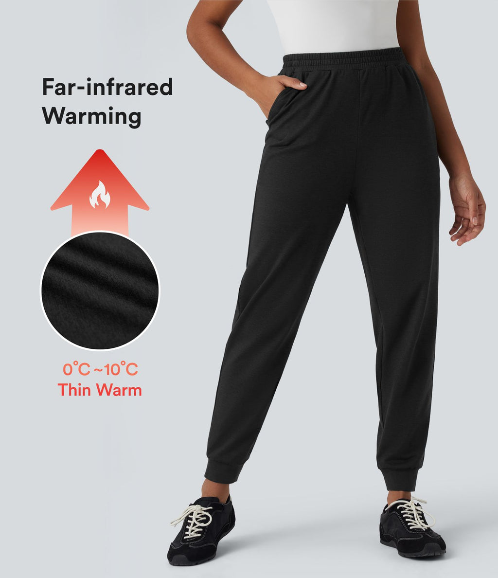 Jogging décontracté  thermique taille haute séchage rapide avec poches-UPF40+