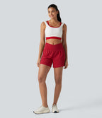Short de yoga SoftlyZero™ Airy croisé taille haute 2-en-1 effet frais InstantCool 12,5 cm avec poches