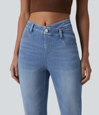 Jean Halara Flex™ taille haute croisé gainant bootcut décontracté avec poches