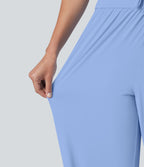 Jogging de sport taille haute effet frais InstantCool avec cordon de serrage, fentes, poches et séchage rapide, protection solaire UPF50+