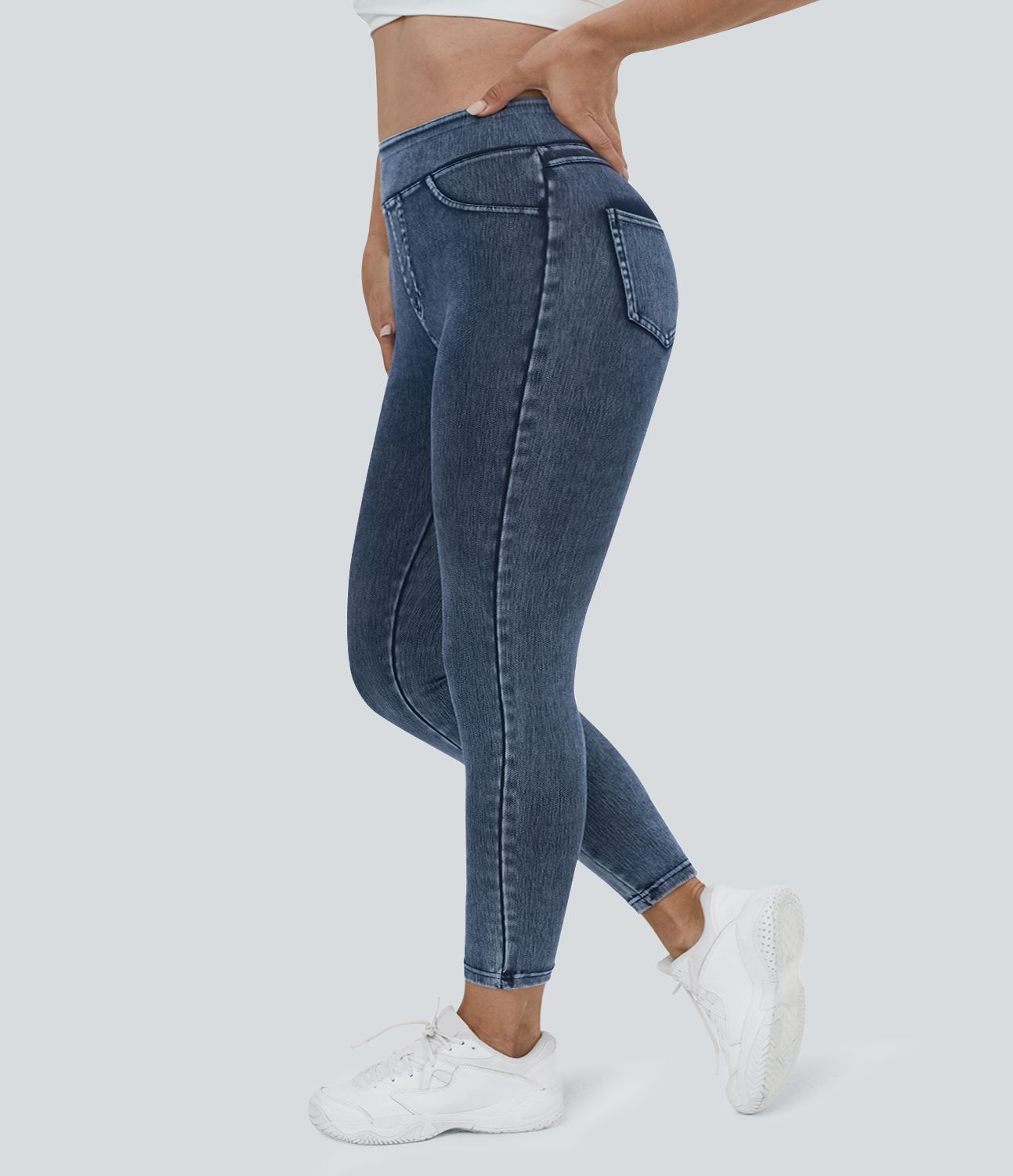 Halara Flex™ Jegging Casual Taille Haute Tricot Extensible Poche Latérale Arrière Grande Taille