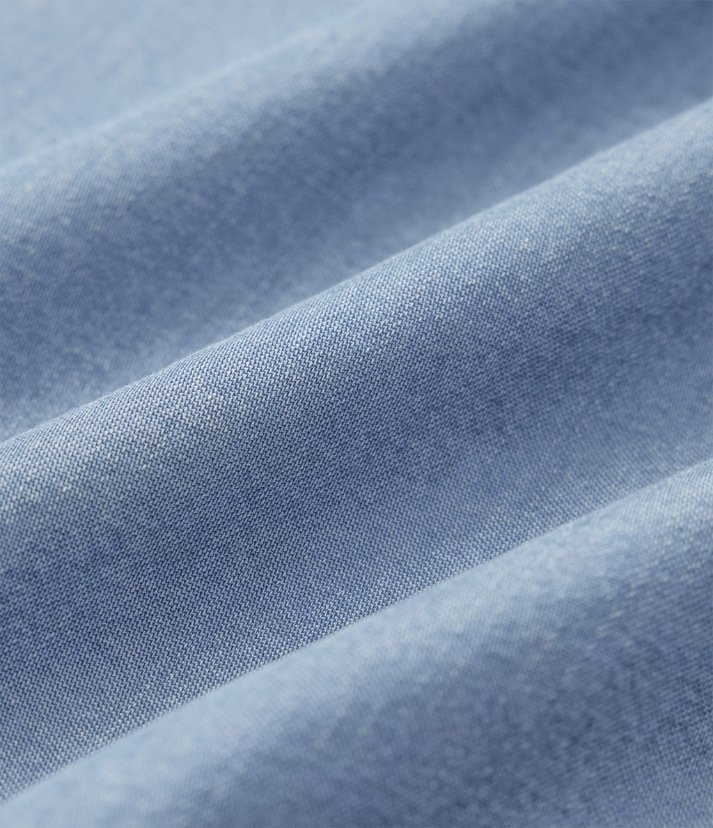 Robe courte casual denim en lyocell col V manches longues avec nœud devant et poches