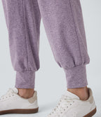 Pantalon jogging décontracté taille haute avec poches latérales