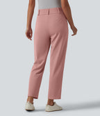 Halara Flex™ Pantalon tailleur fuselé taille haute en tissu gaufré avec poches
