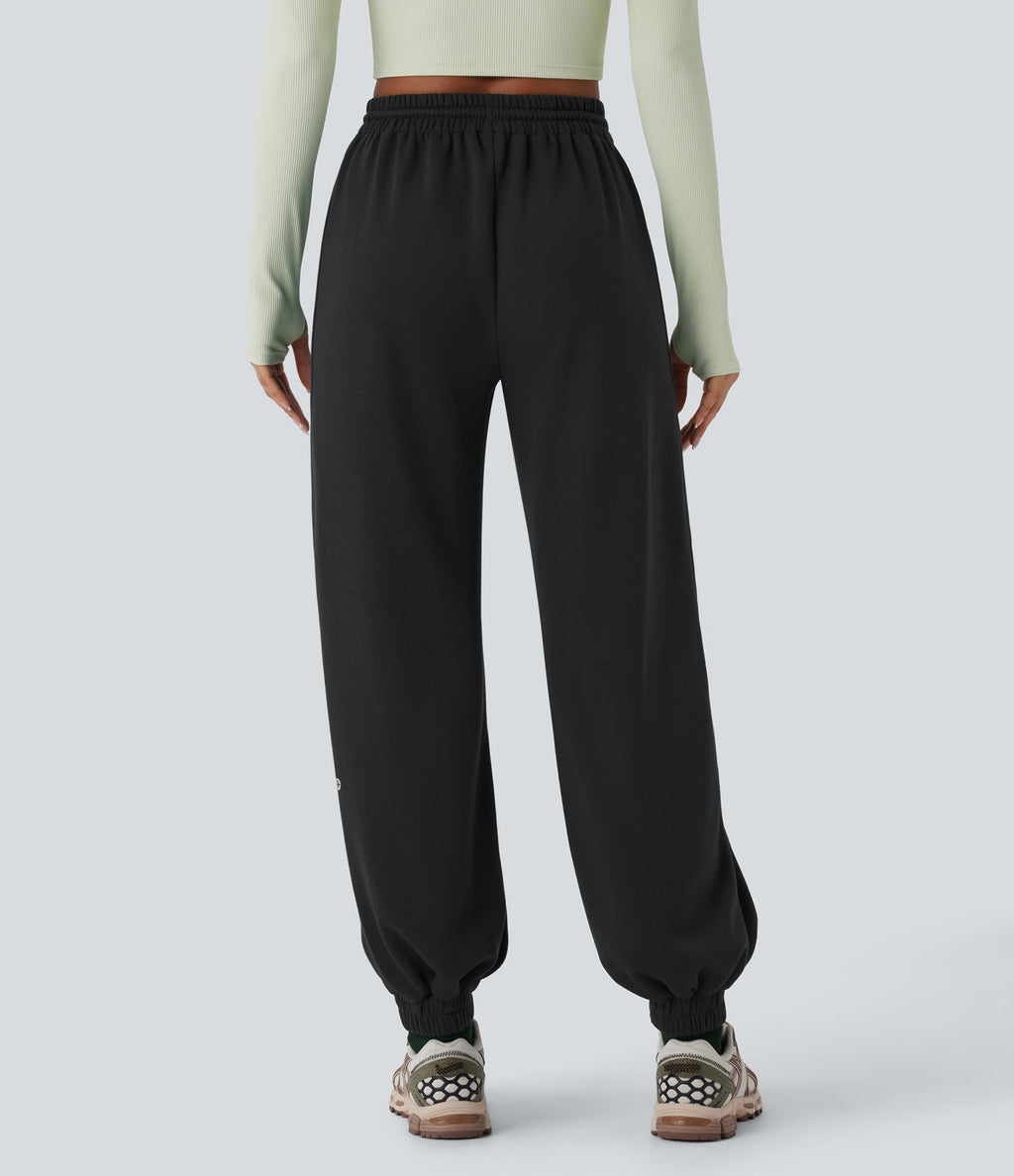 Jogging de running taille haute avec poches et cordon de serrage