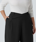 Halara Flex™ DayStretch Pantalon tailleur grande taille asymétrique fuselé taille haute avec poches