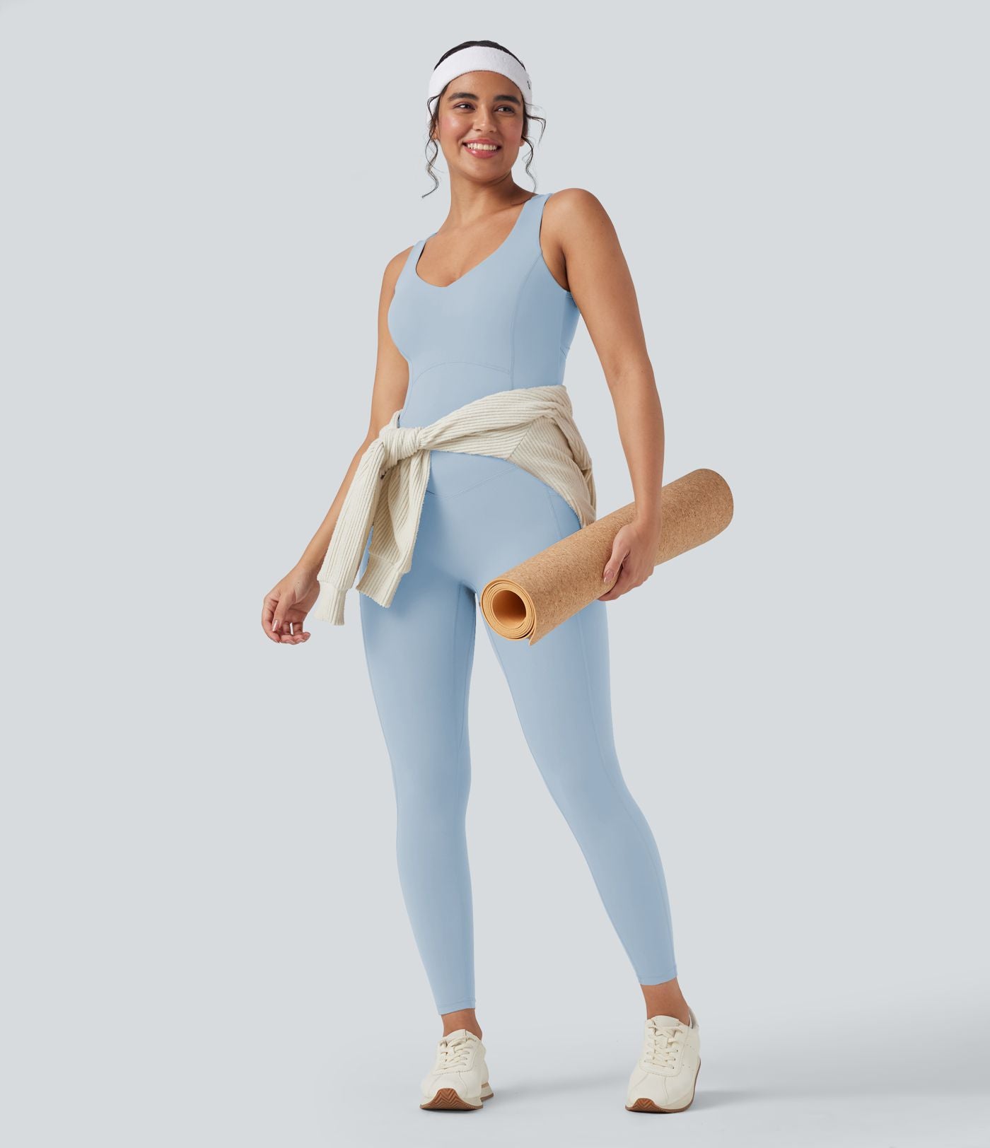 Combinaison de sport Halara UltraSculpt™ col V gainante push-up à poches