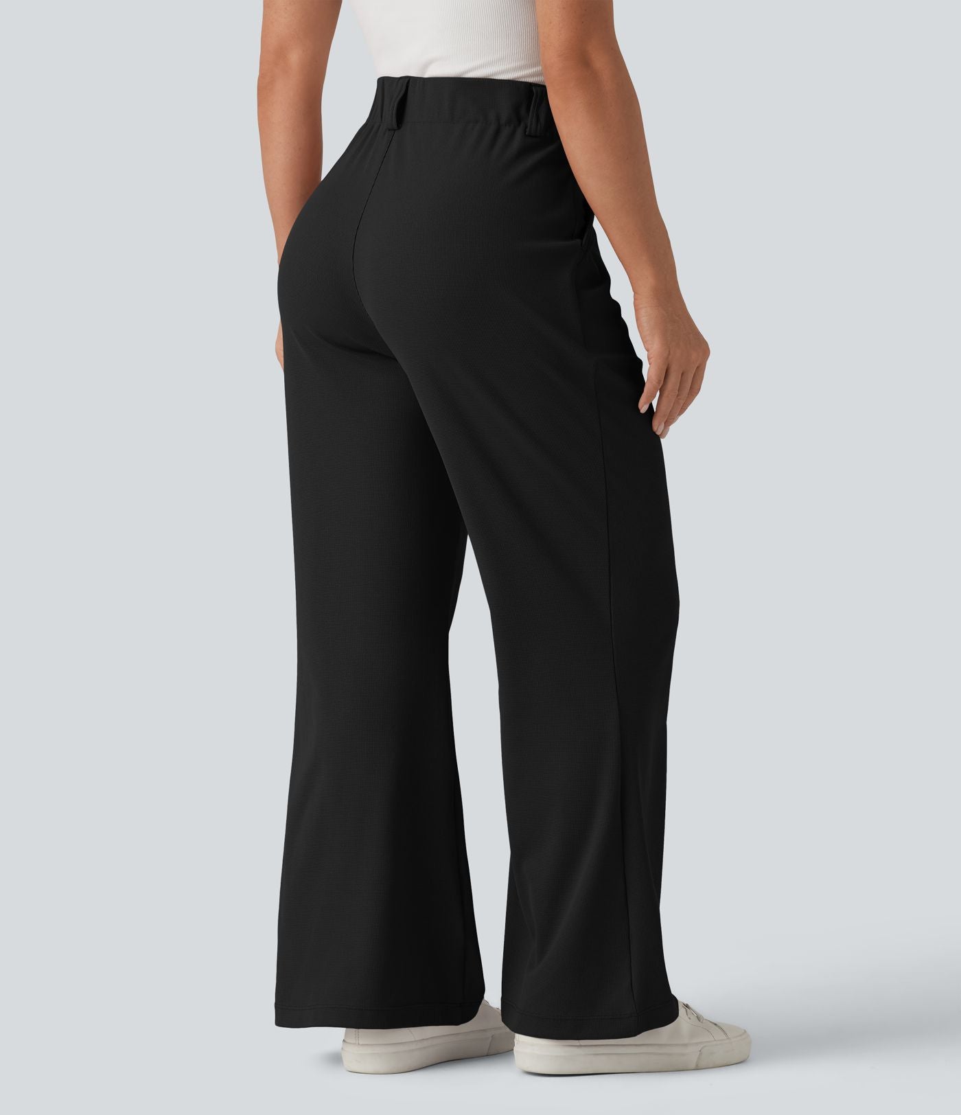 Halara Flex™ Pantalon tailleur évasé gaufré taille haute avec poches