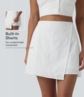 Jupe mini évasée 2-en-1 taille haute broderie style vacances
