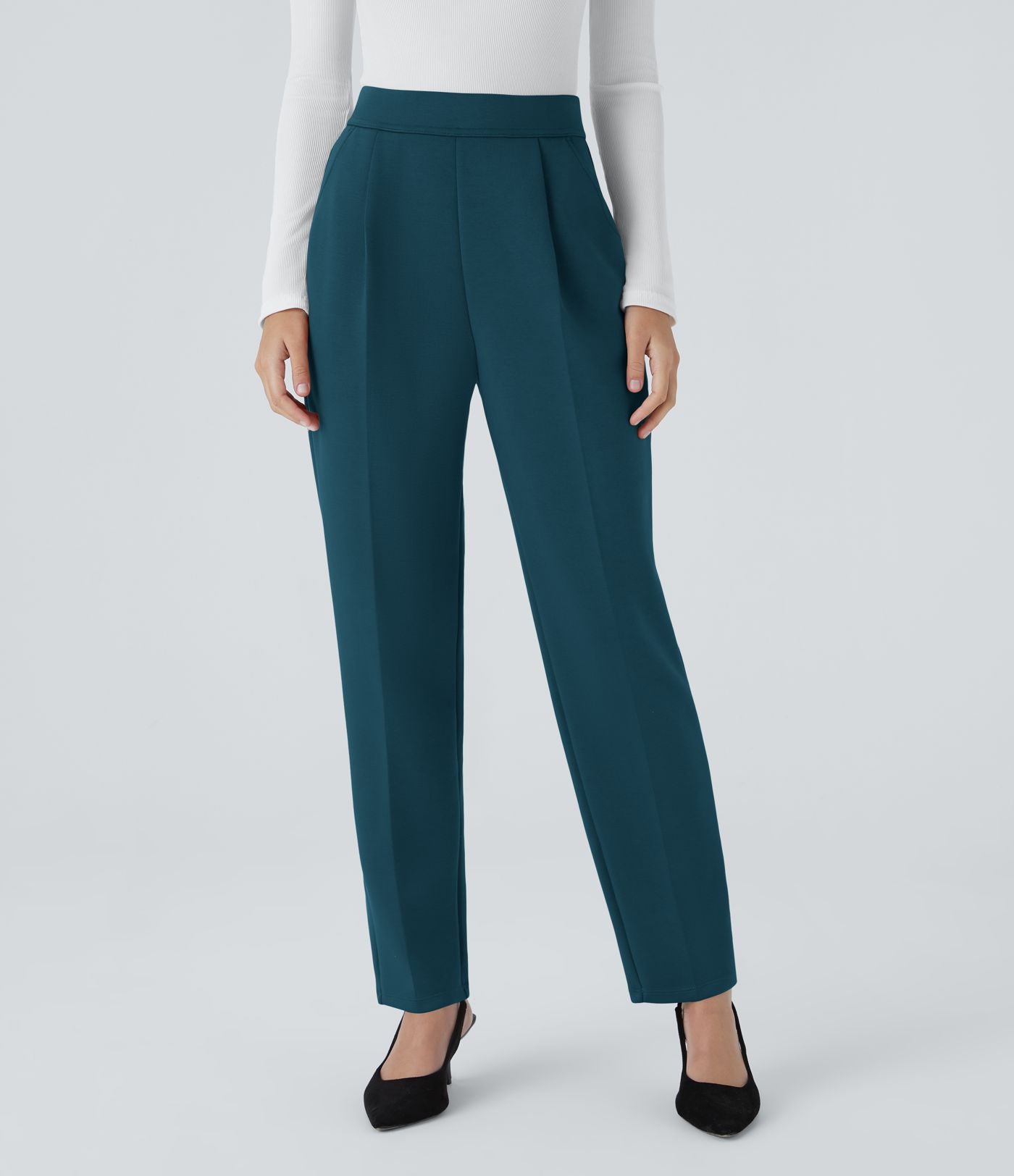 Pantalon de travail Halara Flex™ fuselé, taille haute, avec poches