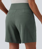 Short tailleur ample DayStretch taille haute 17,5 cm avec poches