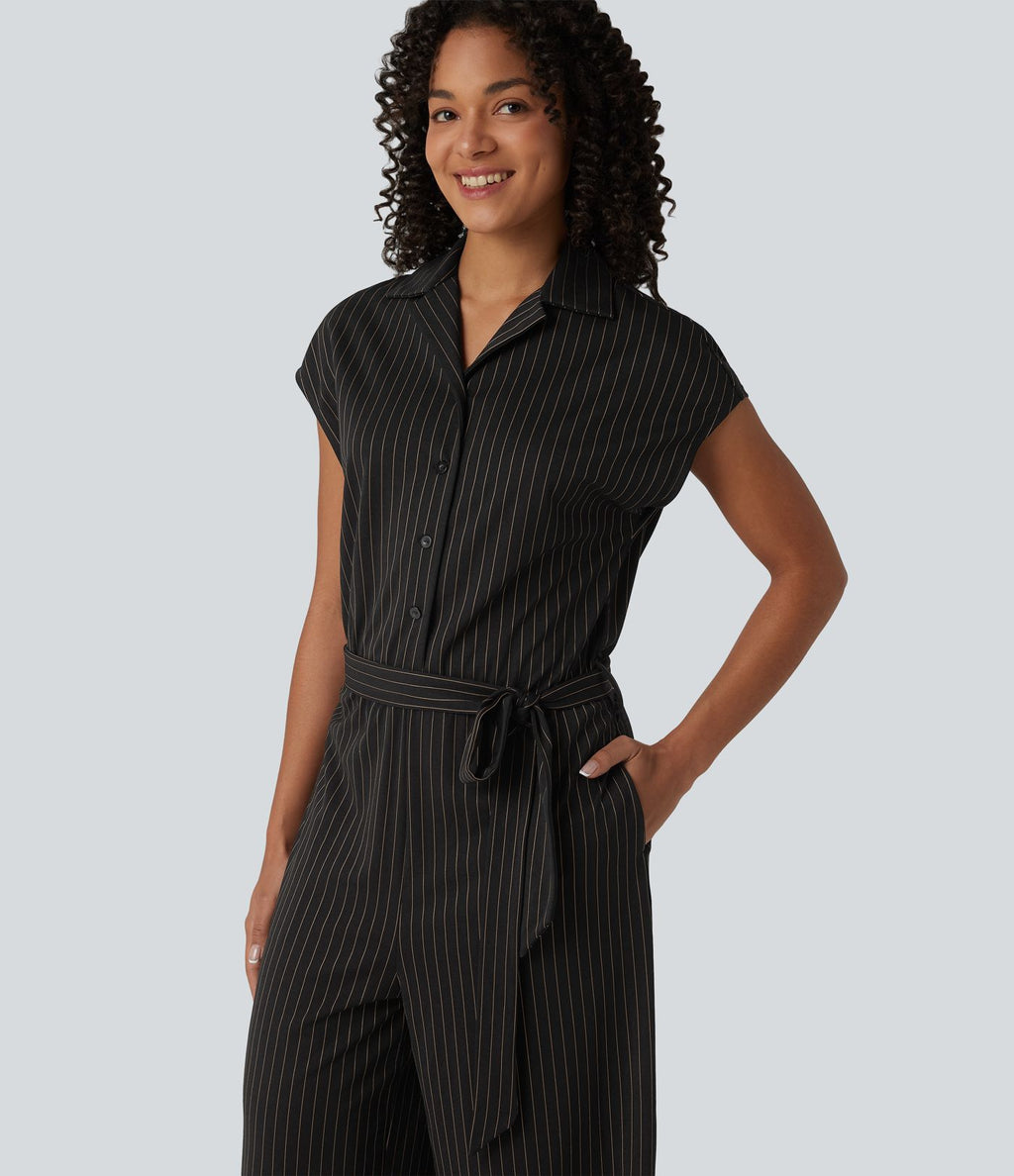 Combinaison chemise manches courtes bureau à effet frais avec ceintures et poches, accès facile Easy Peasy