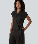 Combinaison chemise manches courtes bureau à effet frais avec ceintures et poches, accès facile Easy Peasy