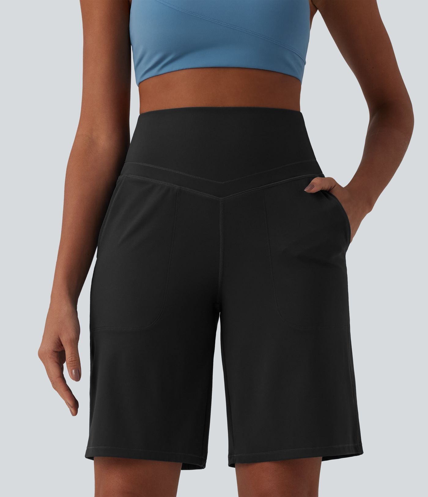 Bermuda de yoga Halara UltraSculpt™ gainant taille haute 25 cm avec poches