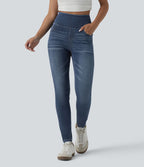 Jean skinny 7/8 casual taille haute Halara Flex™ avec poches