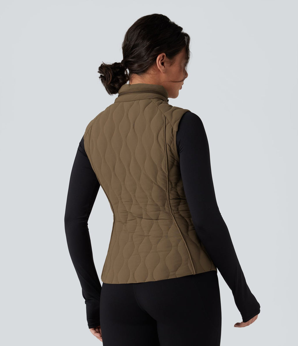Gilet matelassé running PuffFlex col montant avec zip pliable avec poches