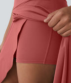 Jupe Longue Casual Breezeful™ Taille Haute à Volants 2en1 Fluide Sèchement Rapide Quotidien Maxi