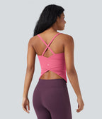 Débardeur de yoga col rond dos croisé à ourlet croisé