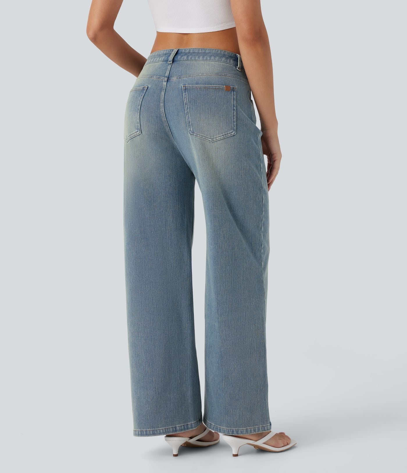 Jean ample délavé taille basse Halara Flex™ à poches multiples