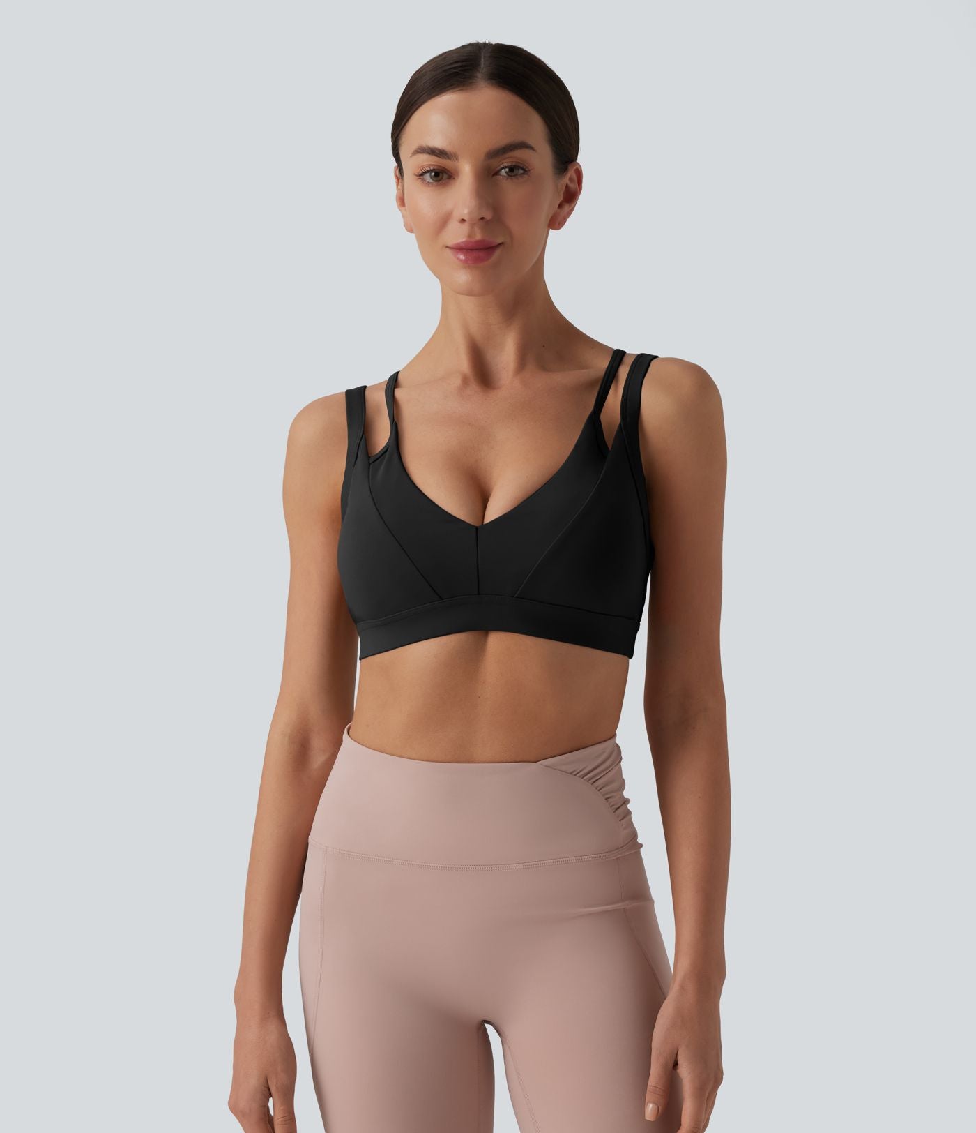 Brassière de sport SoftlyZero™ Airy yoga dos nu à double bretelles maintien léger effet frais InstantCool, protection solaire UPF50+