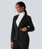 Blazer de travail ajusté col cranté infroissable à manches longues Halara Flex™ Suit avec poches