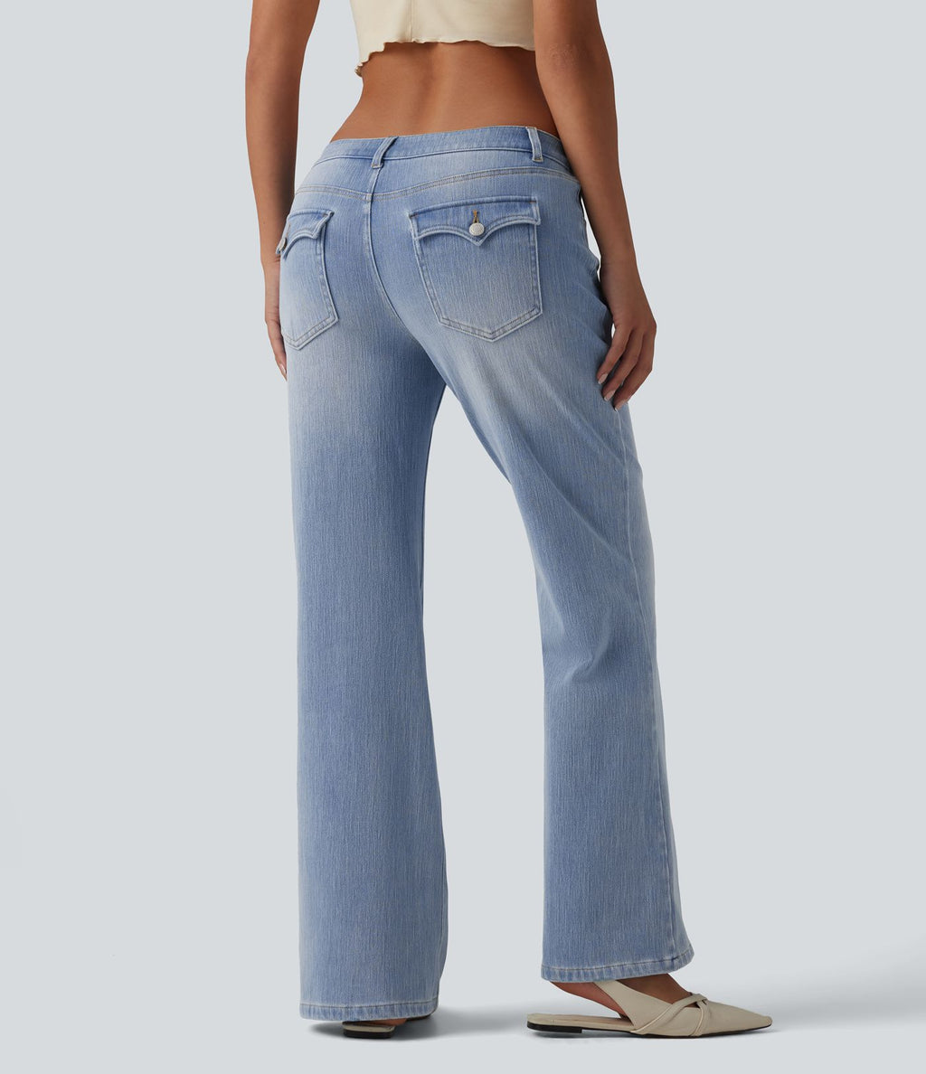 Halara Flex™ Jean droit casual taille basse avec poches