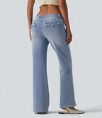 Halara Flex™ Jean droit casual taille basse avec poches