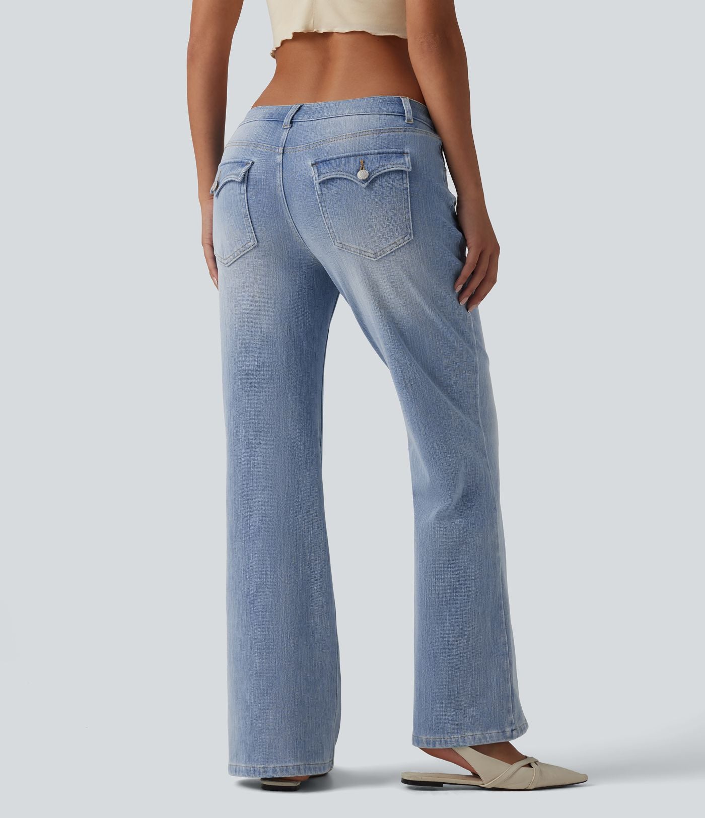 Halara Flex™ Jean droit casual taille basse avec poches