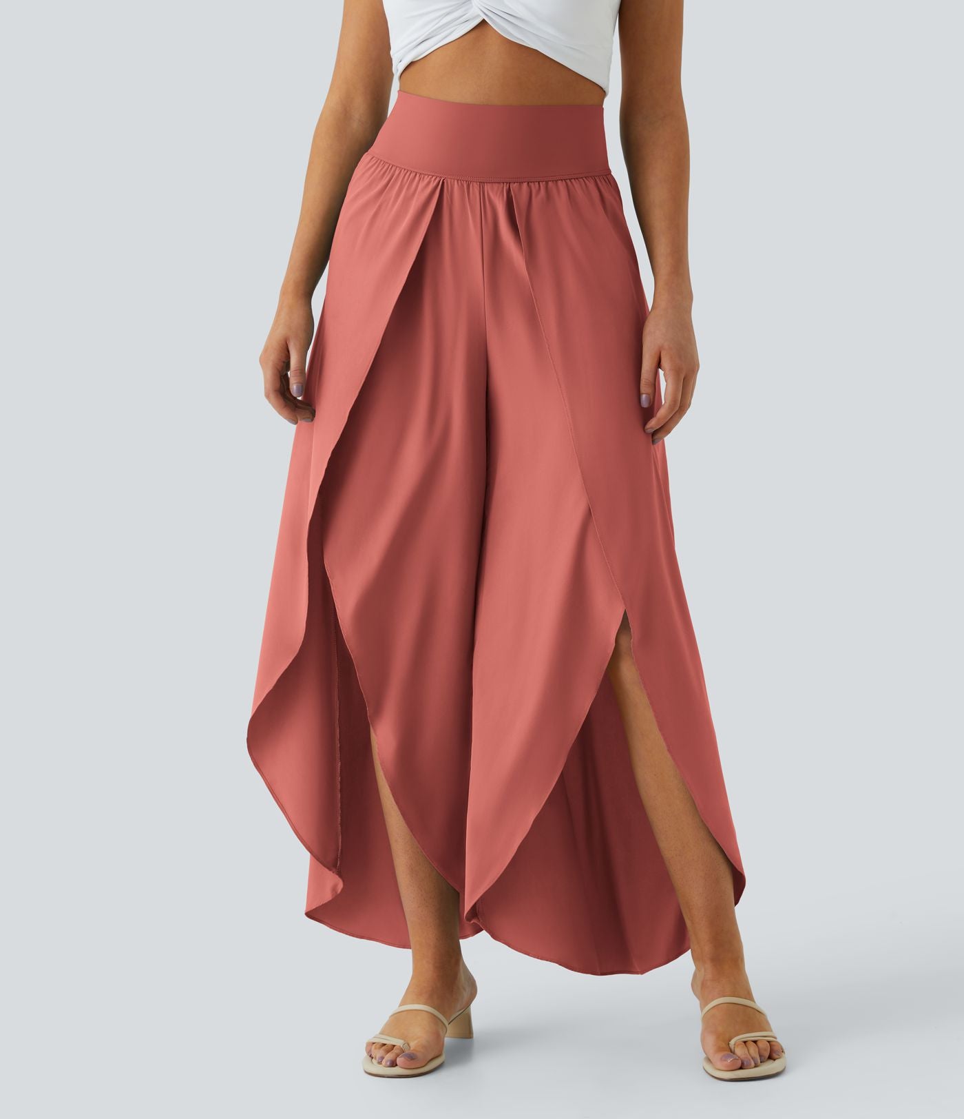 Breezeful™ Pantalon Large Fluide Séchage Rapide Taille Haute Poche Arrière