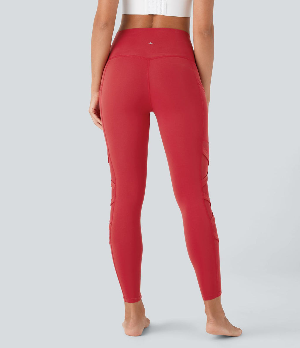 Legging de yoga 7/8 SpeedWave™ taille haute avec poches latérales et empiècements en mesh contrastés à séchage rapide