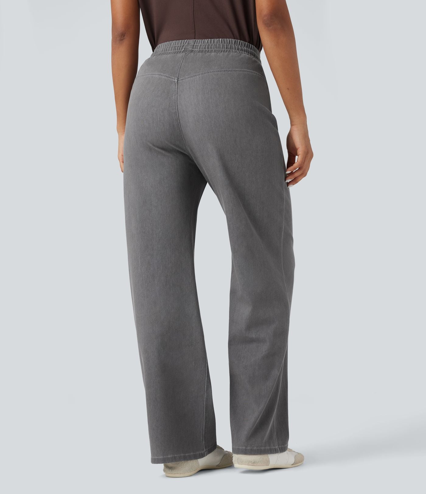 Jean Halara Flex™ taille haute large à cordon de serrage en maille extensible effet frais InstantCool avec poches