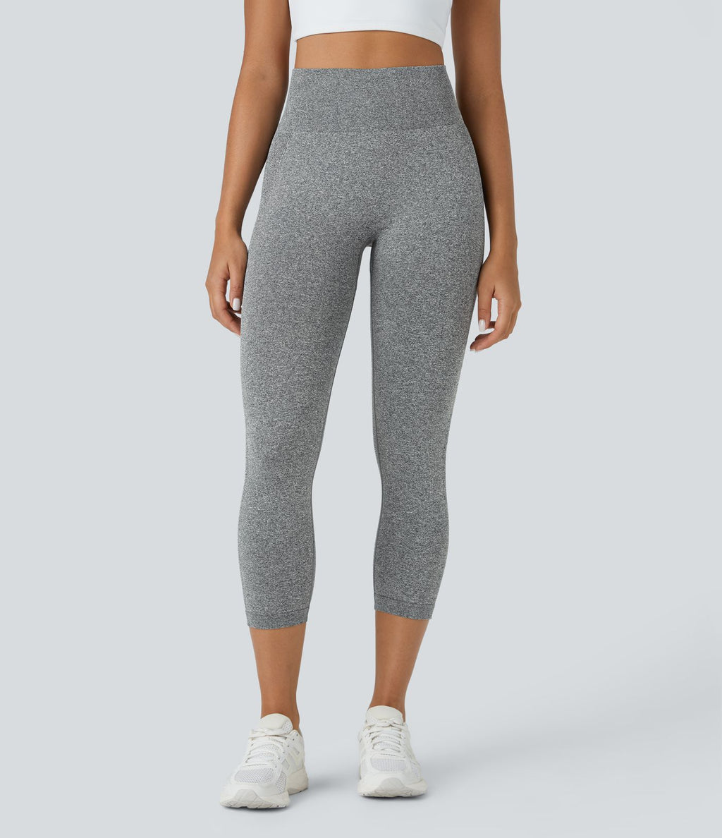 Legging capri yoga taille haute froncé effet push-up sans couture OneForm Seamless Flow