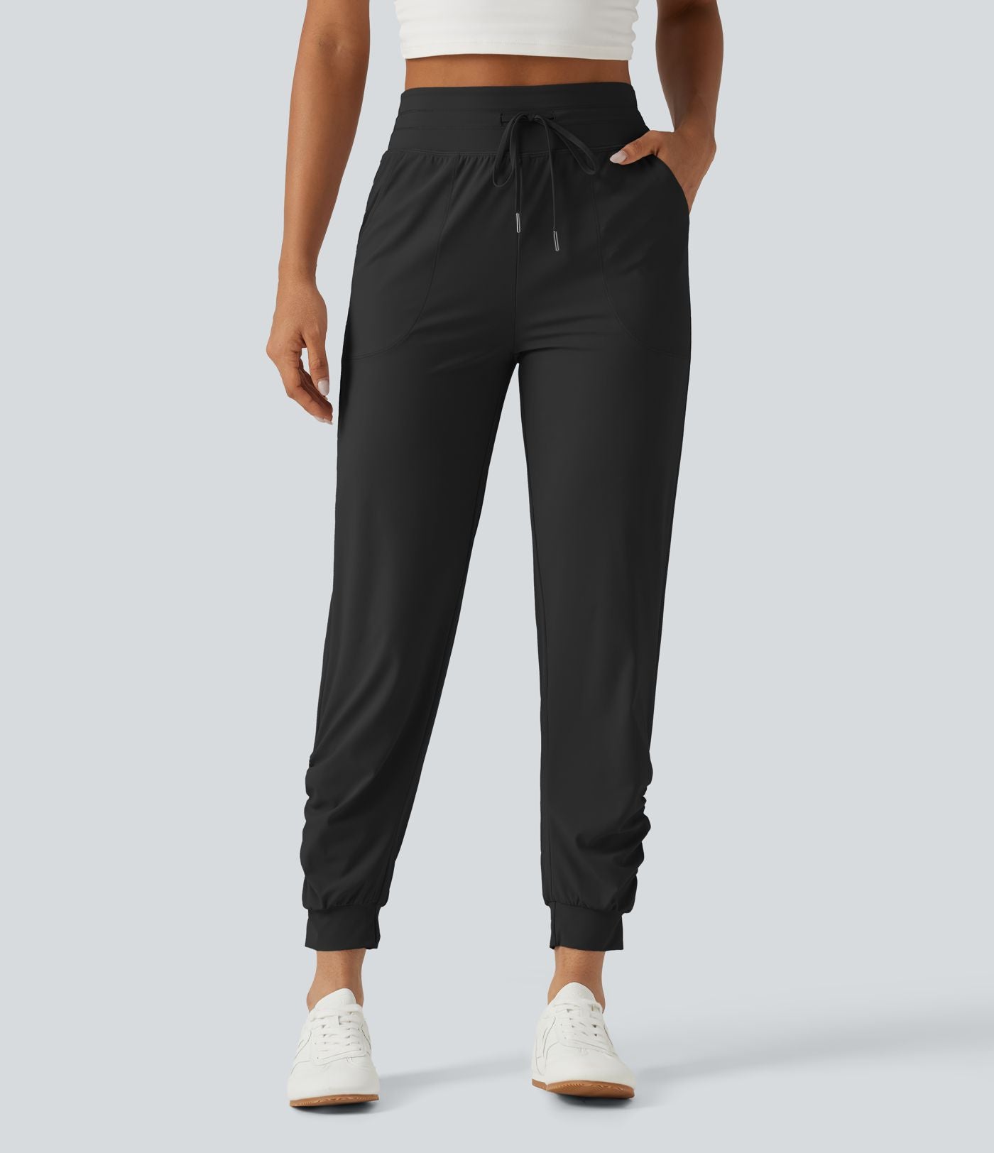 Pantalon de jogging de yoga Halara UltraSculpt™ taille haute, à cordon de serrage et fronces, avec poches