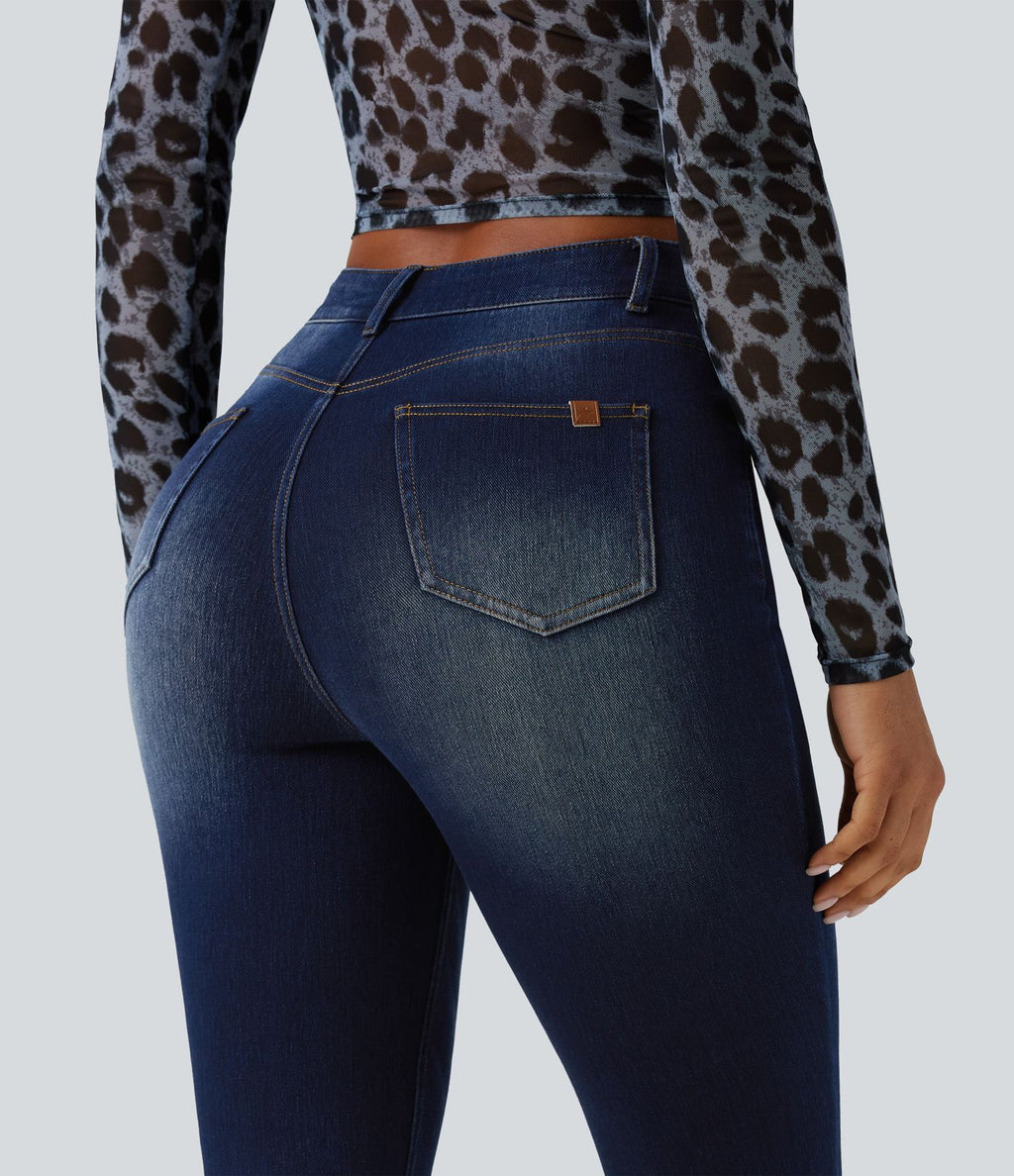 Halara Flex™ Jean slim casual capri taille haute avec fentes et poches