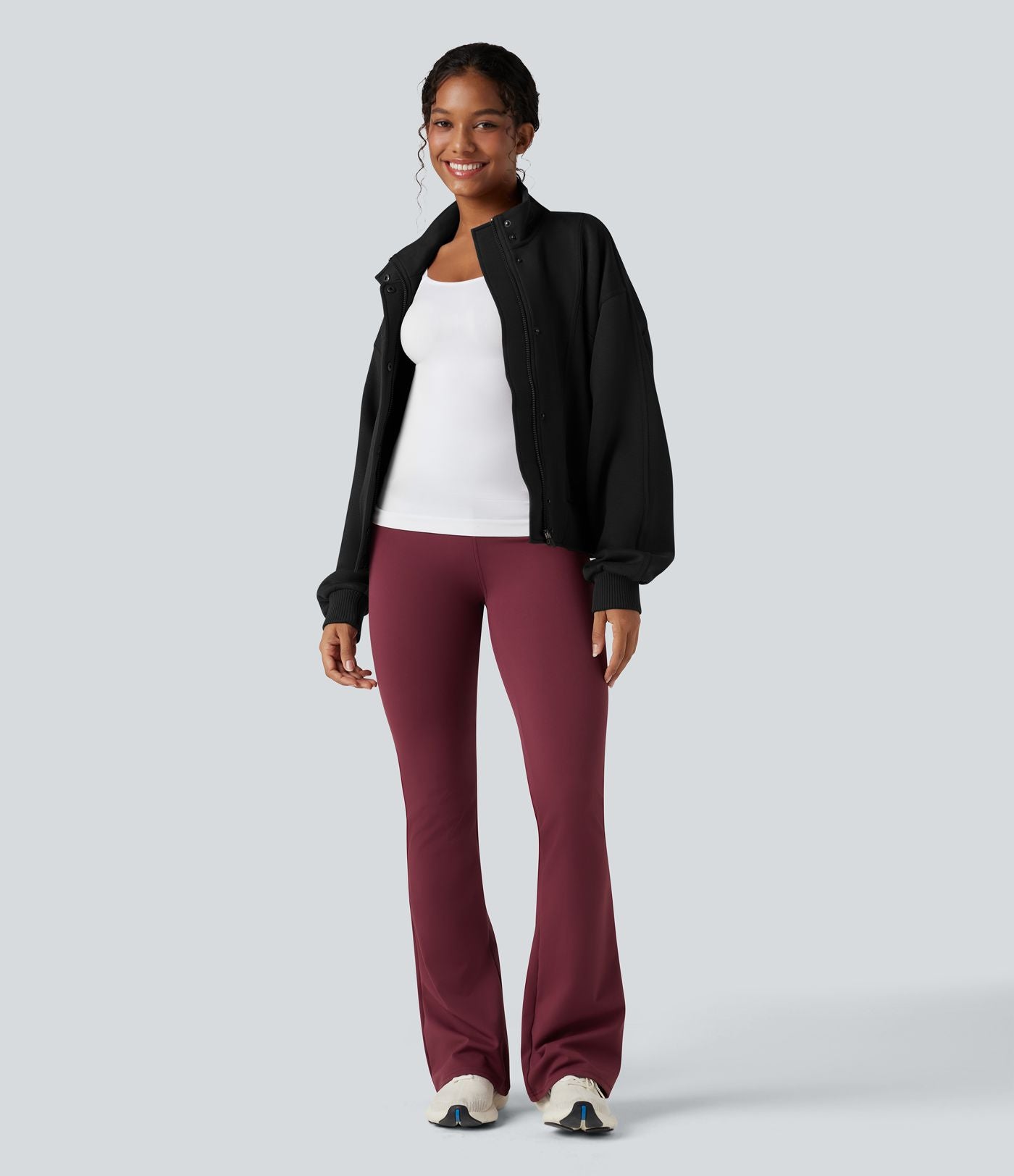 Veste de sport SpacerTek™ col montant, manches chauve-souris et détails contrastants, avec poches